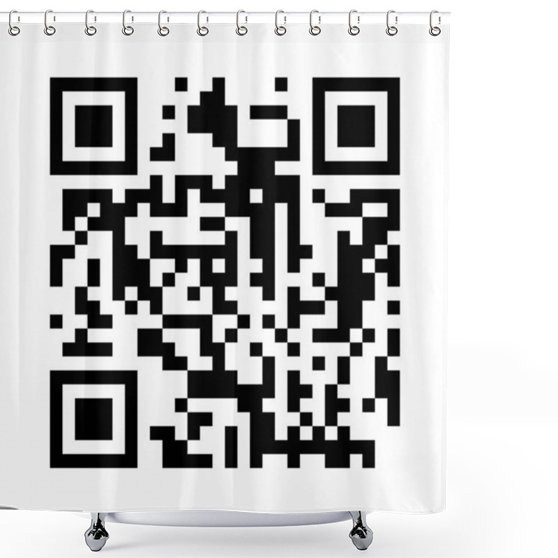 Personality  QR Code Ready To Use Isolated On White Background Shower Curtains