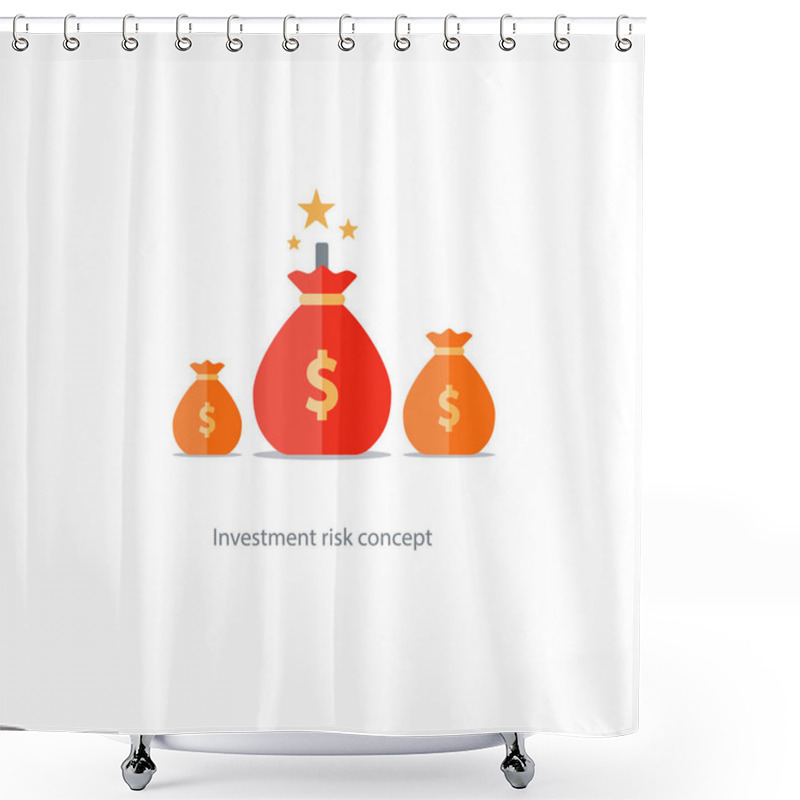 Personality  Financial Risks, Prize Fund Money Icon, Dangerous Business Shower Curtains