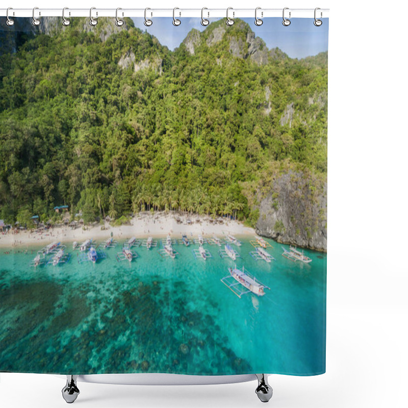 Personality  Seven Commandos Beach In El Nido, Palawan, Philippines. Tour A Route And Place. Shower Curtains