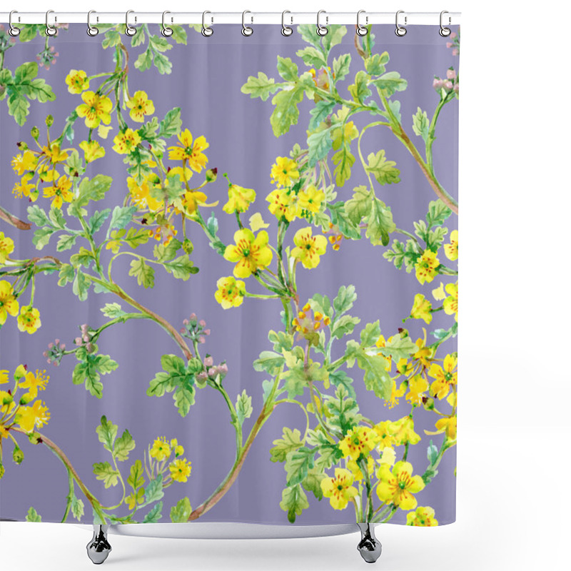 Personality  Seamless Pattern With Yellow Flowers  Shower Curtains