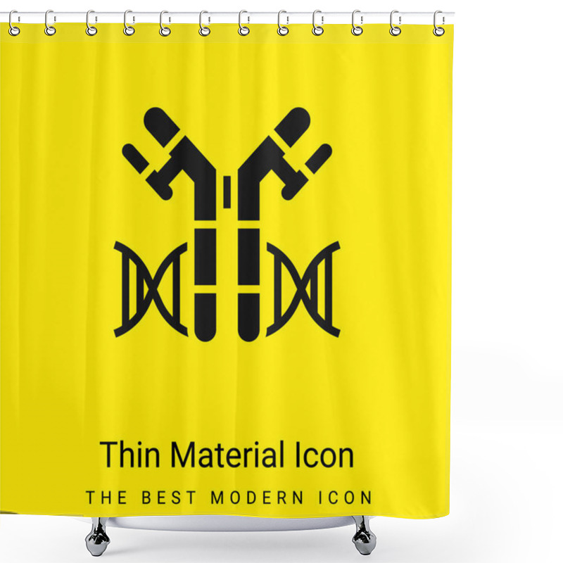 Personality  Antibodies Minimal Bright Yellow Material Icon Shower Curtains