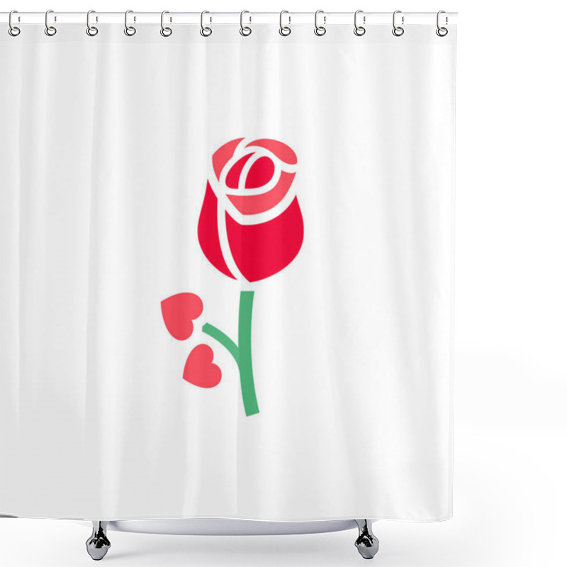 Personality  Flower Rose Icon Or Valentines Day, Holiday Sign Designed For Celebration, Vector Symbol Trendy Modern Style. Shower Curtains