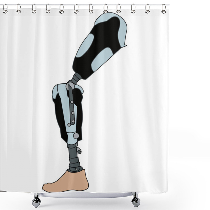 Personality  Modern Exoskeleton Prosthetic Leg Mechanism. Shower Curtains