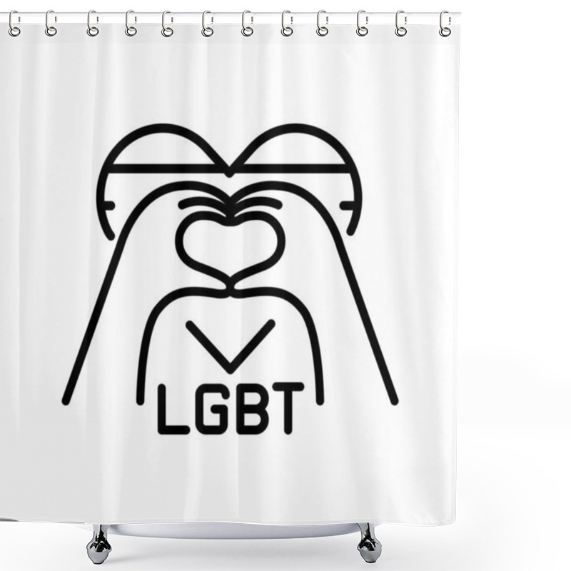 Personality  LGBT Line Icon. Vector Isolated Element. Shower Curtains