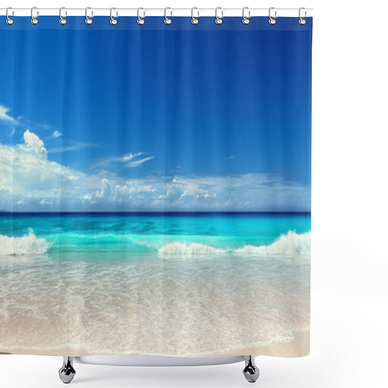 Personality  Seychelles Beach Shower Curtains