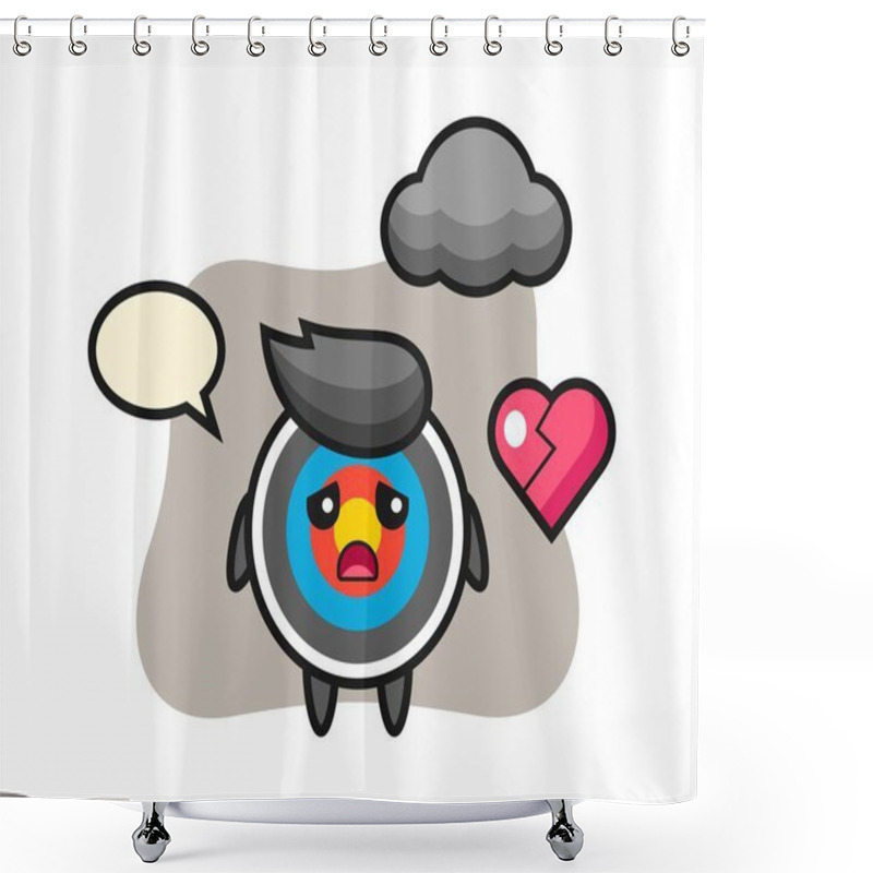 Personality  Target Archery Cartoon Illustration Is Broken Heart Shower Curtains