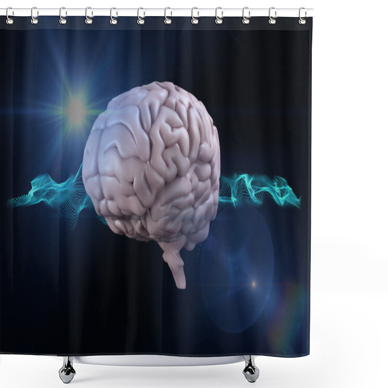 Personality  Composite Image Of Brain Shower Curtains