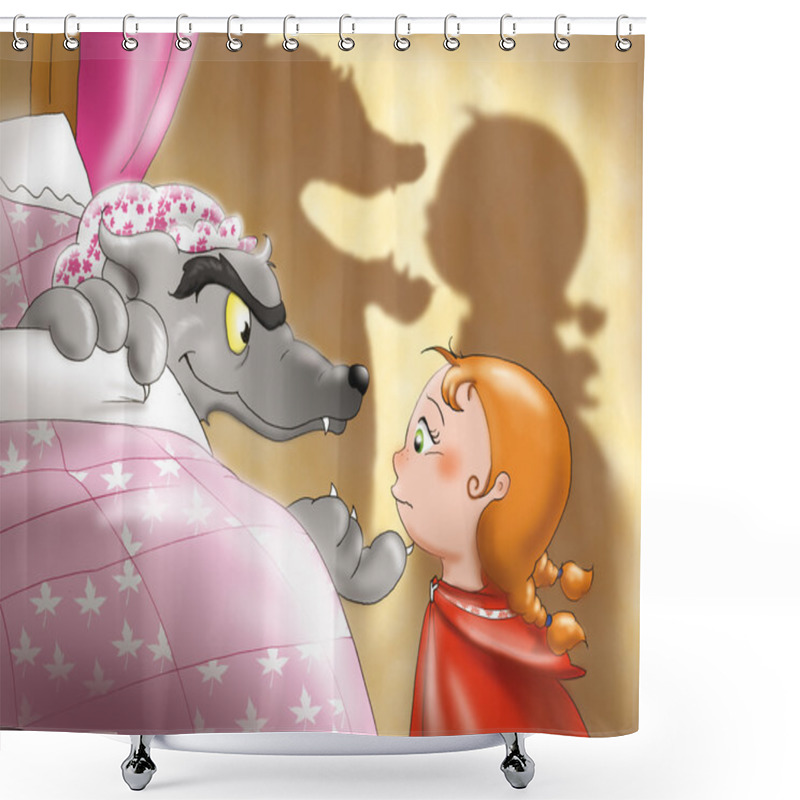 Personality  Red Riding Hood And Wolf 2 Shower Curtains