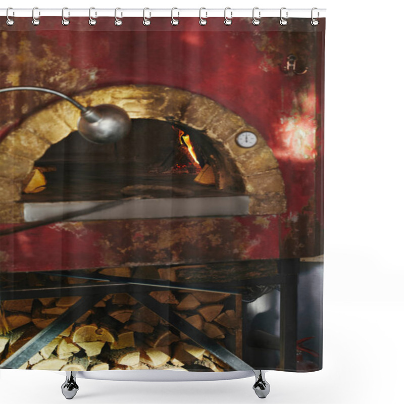 Personality  Close-up Shot Of Masonry Oven At Restaurant Kitchen Shower Curtains