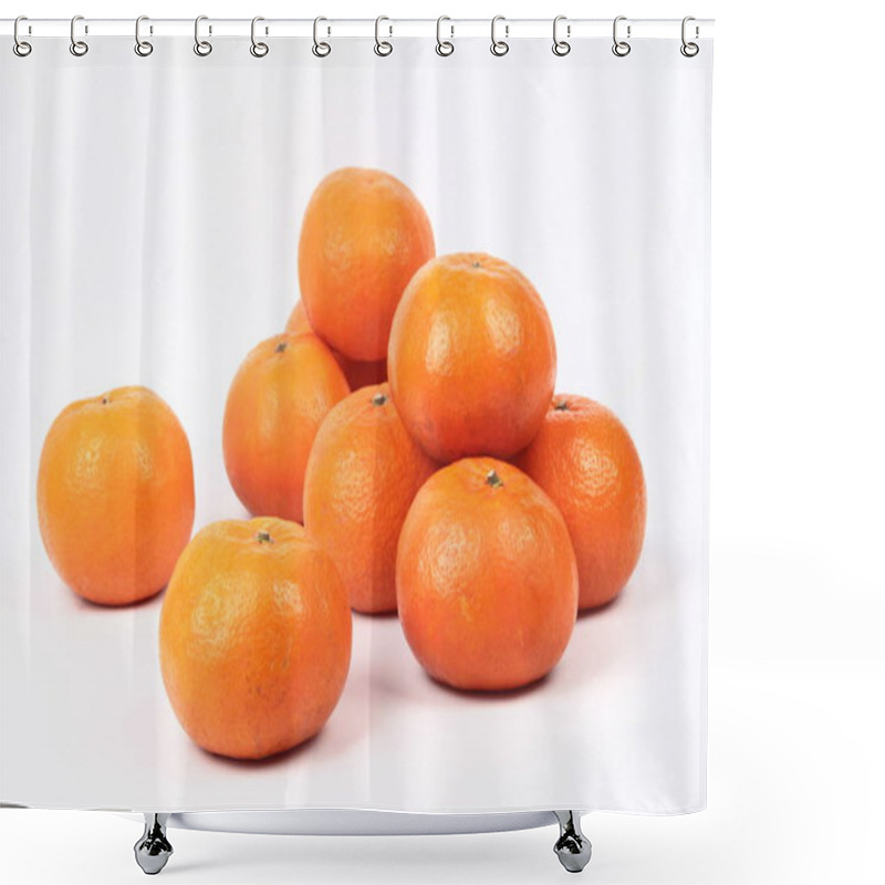 Personality  Golden Orange On White Background, To Celebrate For Chinese Fest Shower Curtains