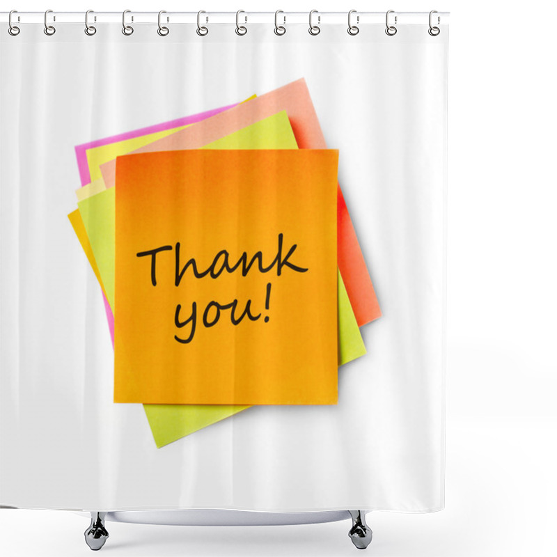 Personality  Thank You Message On Adhesive Note Shower Curtains