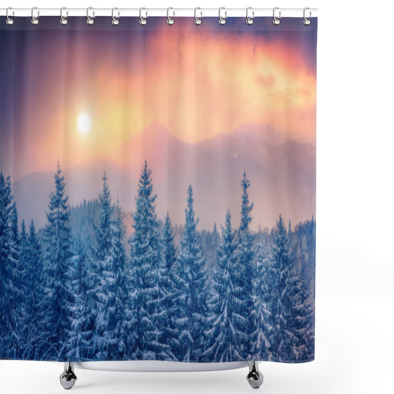 Personality  Sunset In The Carpathian Mountains Shower Curtains