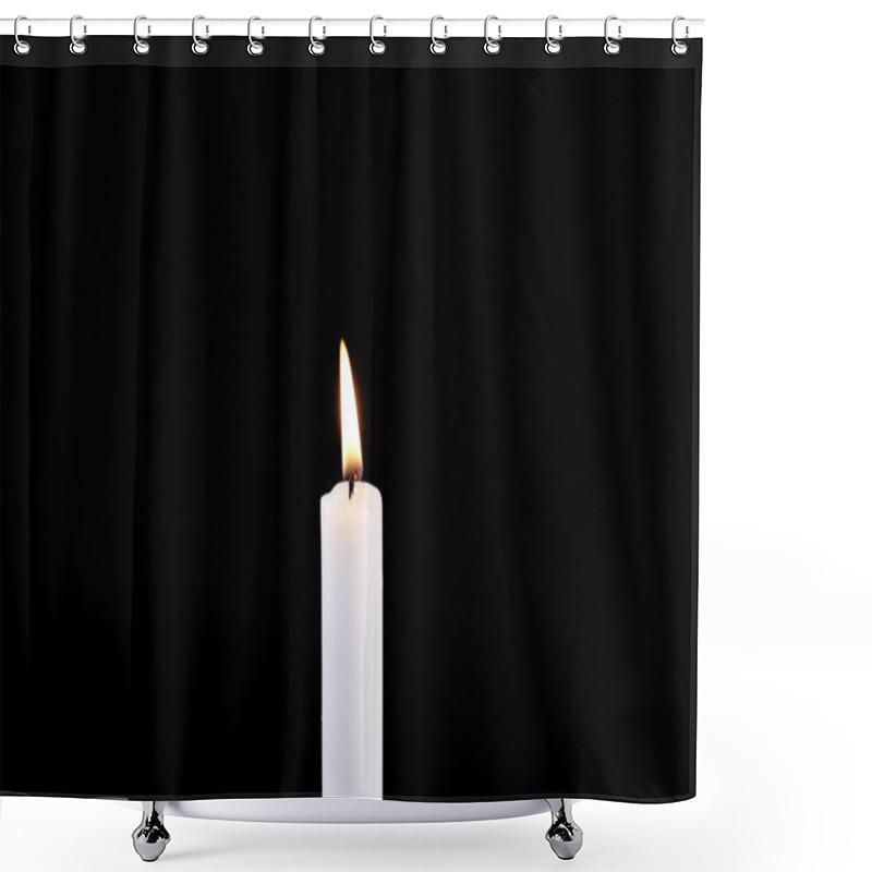 Personality  Burning Candle Isolated On Black Background Shower Curtains