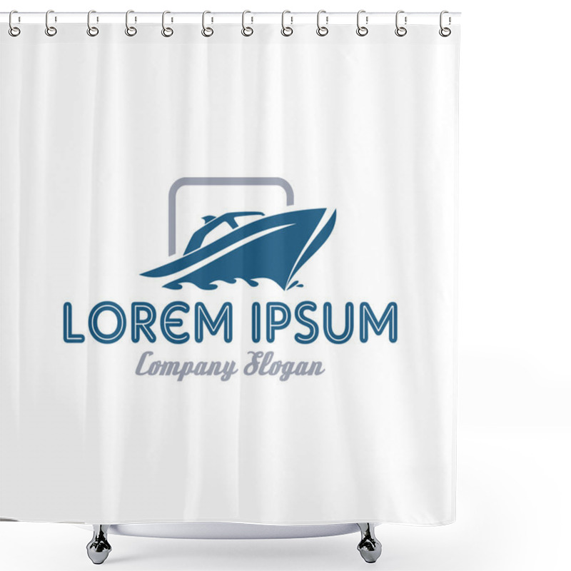 Personality  Yacht Boat Logo Template Shower Curtains