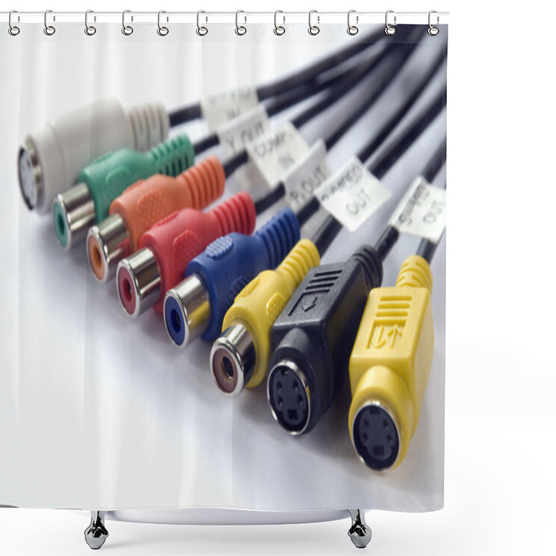 Personality  Audio And Video Connectors Shower Curtains