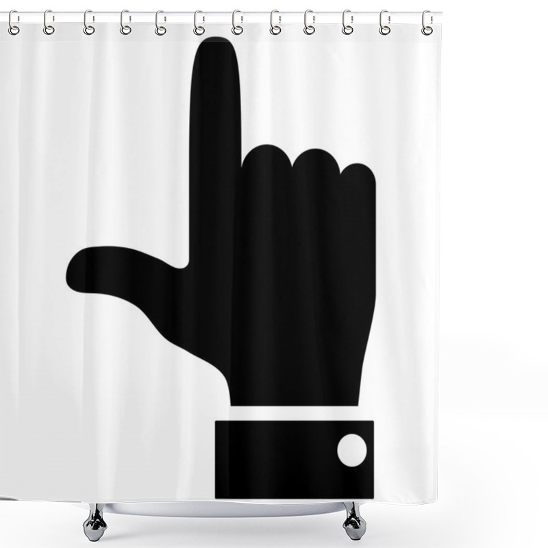 Personality  Hand Pointer Up Flat Vector Icon Shower Curtains