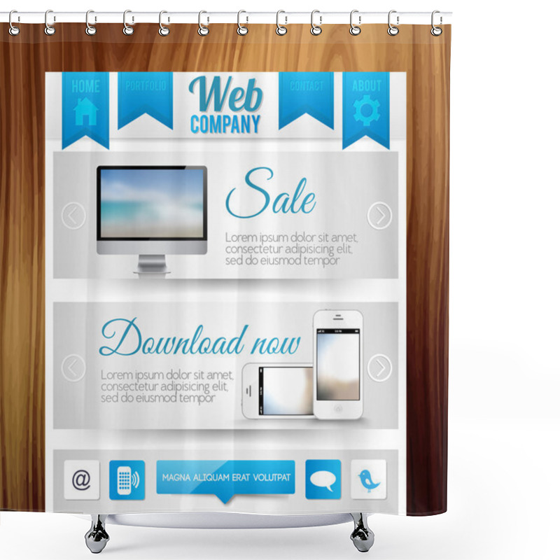 Personality  Website Templates Vector Illustration   Shower Curtains