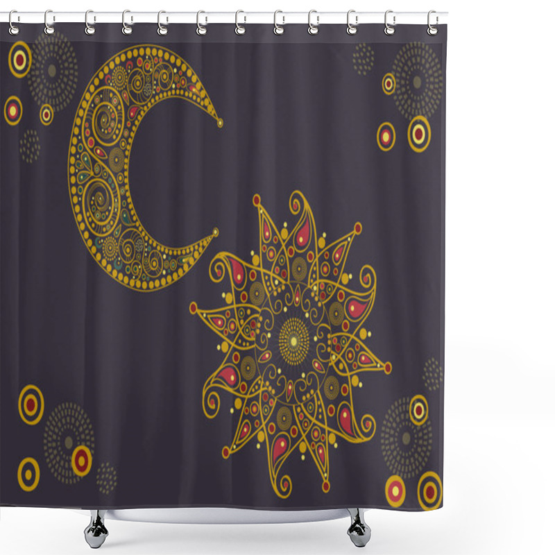 Personality  Sun And Moon Shower Curtains