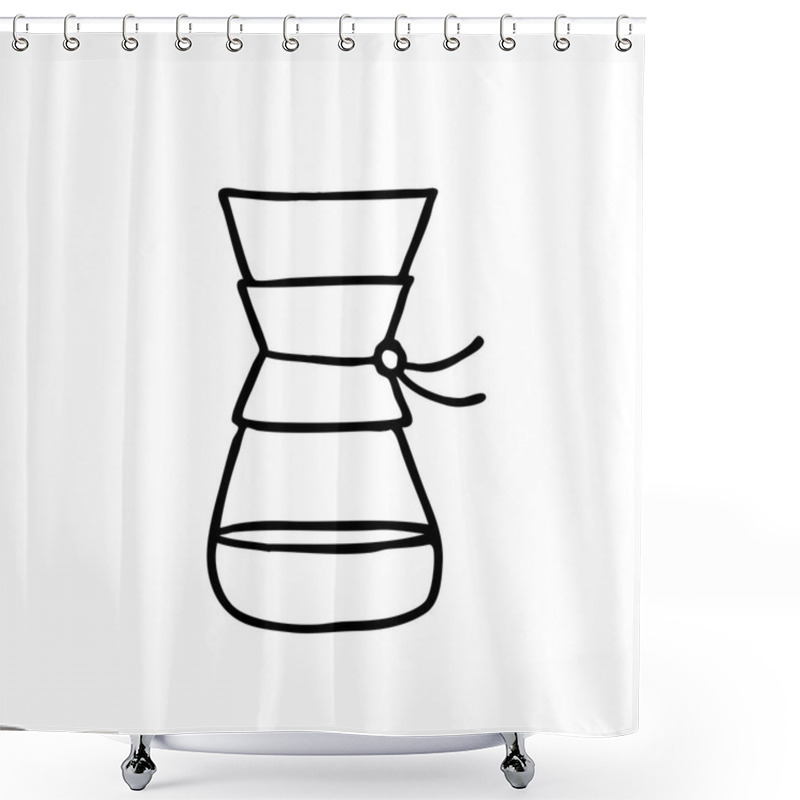 Personality  Doodle Icon. Alternative Coffee Maker. Device For Brewing Coffee Shower Curtains