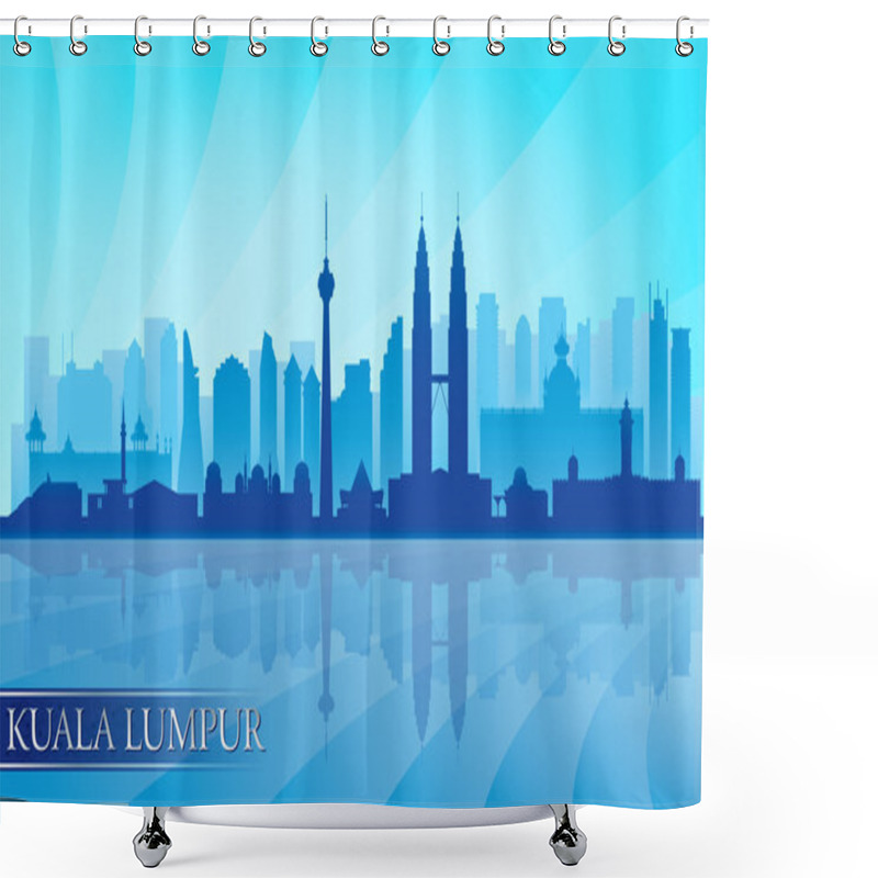 Personality  Kuala Lumpur City Skyline Detailed Silhouette Shower Curtains