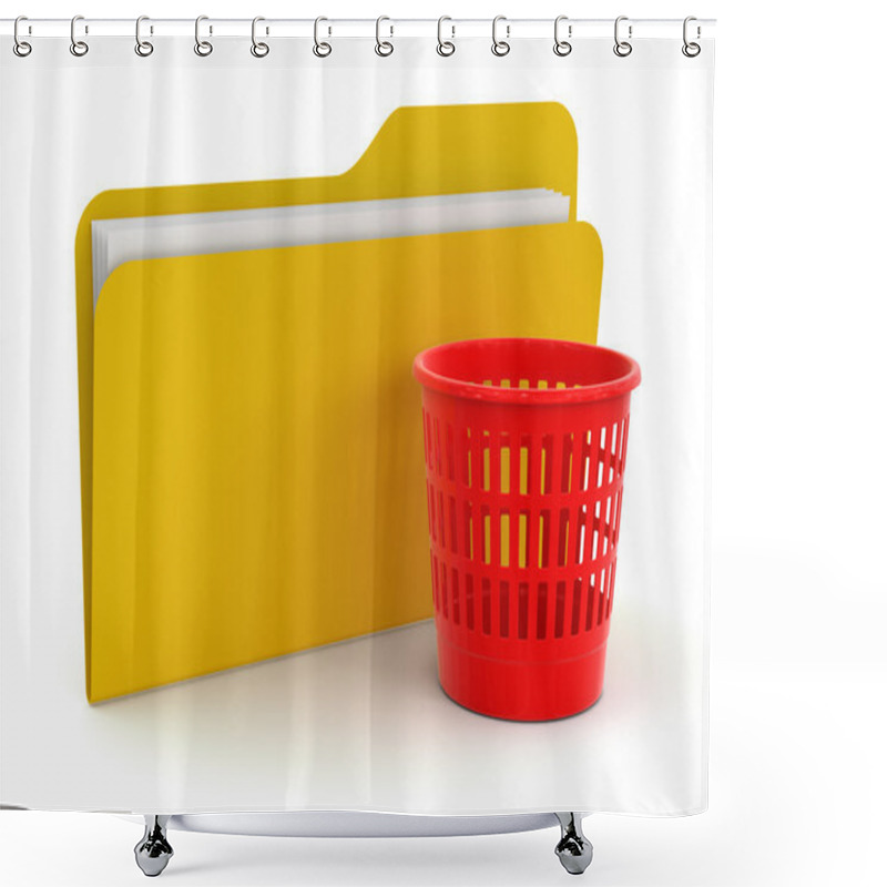 Personality  File Folder And Trash Can Shower Curtains