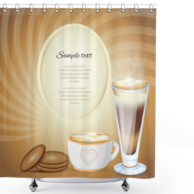 Personality  Coffee Design Template. Vector Illustration. Shower Curtains