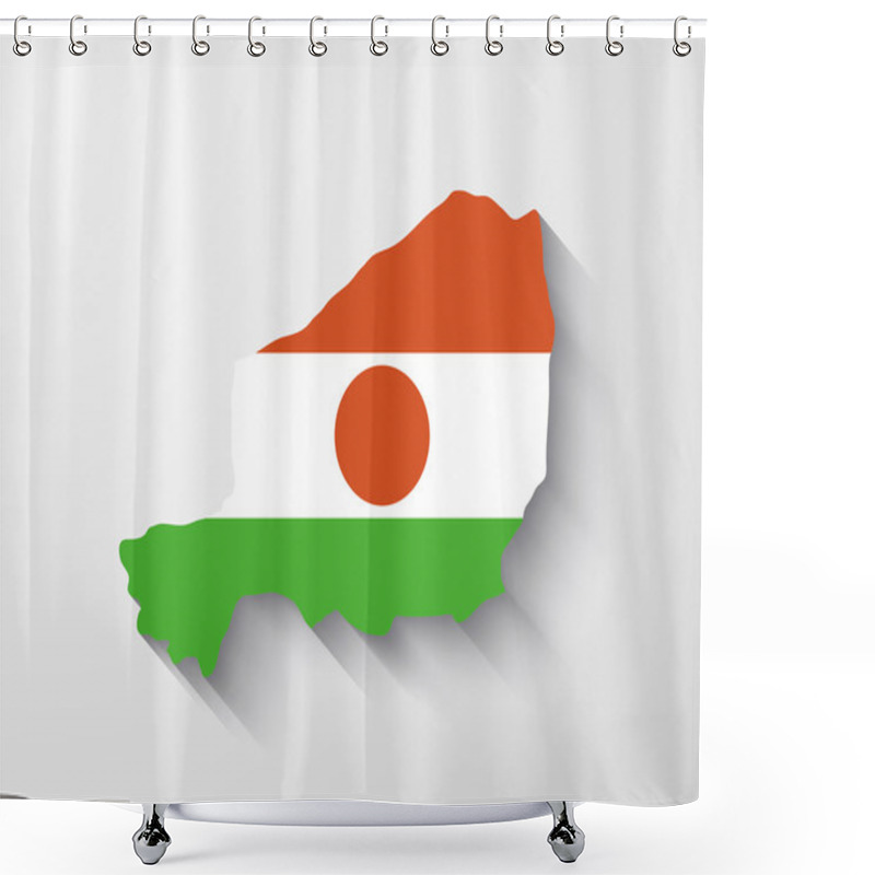 Personality  Niger Map With Shadow Effect Shower Curtains