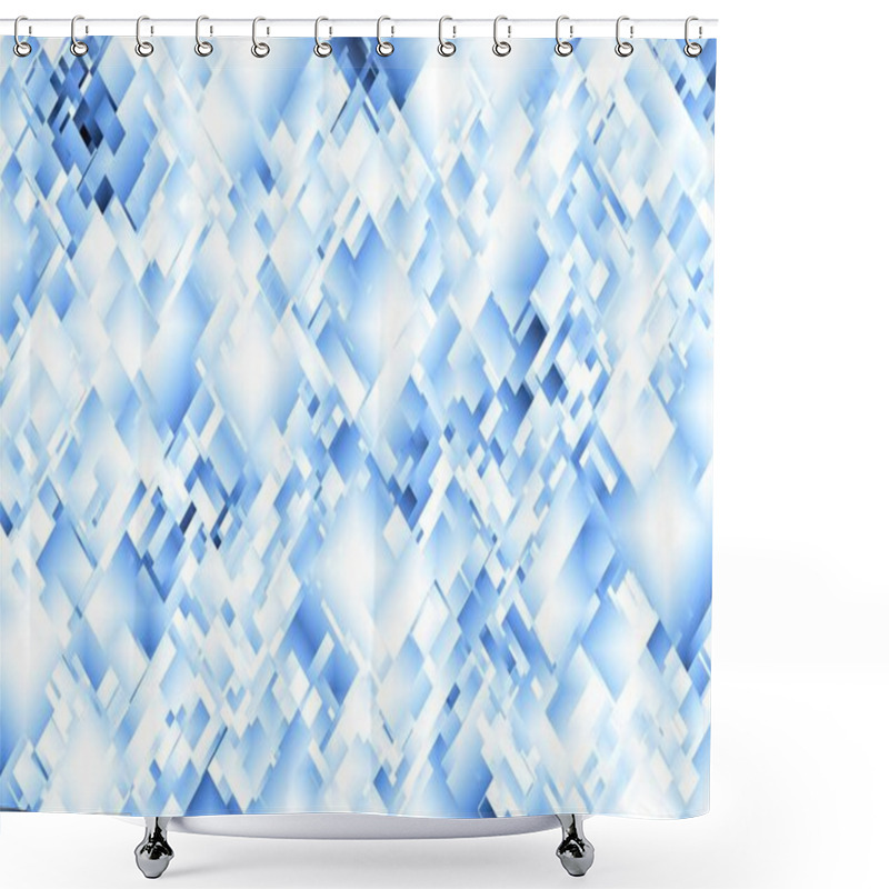 Personality  Abstract Digital Geometrical Pattern. Horizontal Orientation. Geometric Futuristic Image. Low Poly Texture. Shower Curtains