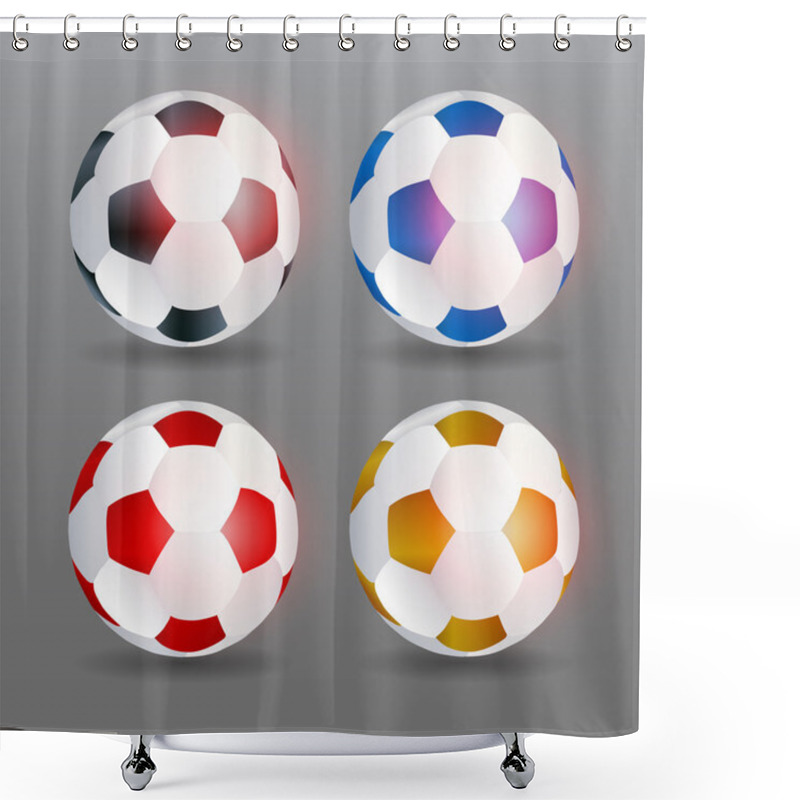 Personality  Vector Soccer Balls Vector Illustration  Shower Curtains