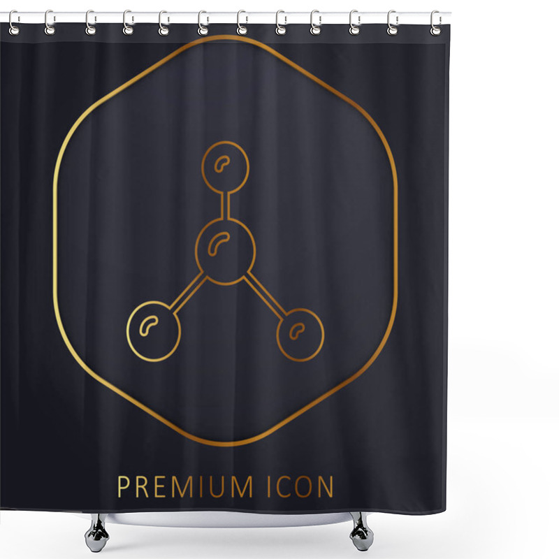 Personality  Atoms Golden Line Premium Logo Or Icon Shower Curtains