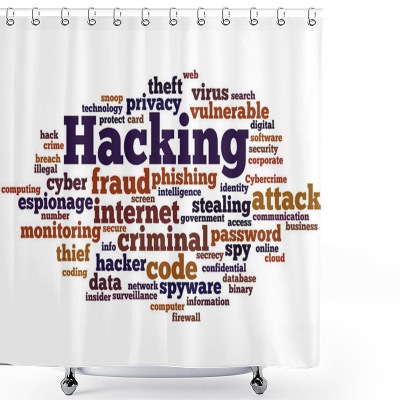 Personality  Hacking, Word Cloud Concept 3 Shower Curtains