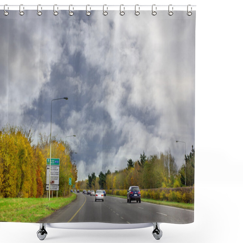 Personality  Dual Carriageway National Road In Ireland Shower Curtains