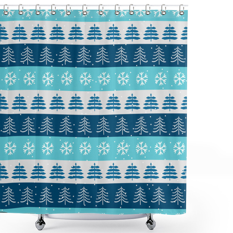 Personality  Seamless Christmas Patterns. Vector Design In Nordic Style. Shower Curtains