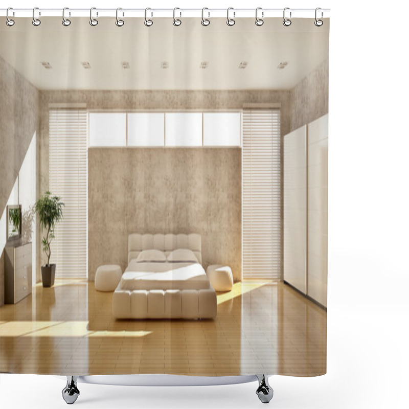 Personality  Modern Interior Of A Bedroom Shower Curtains