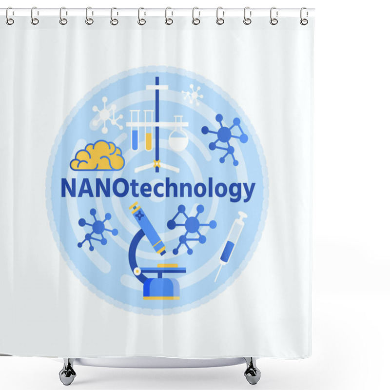 Personality  NANOtechnology Lettering Composition Round Banner Shower Curtains