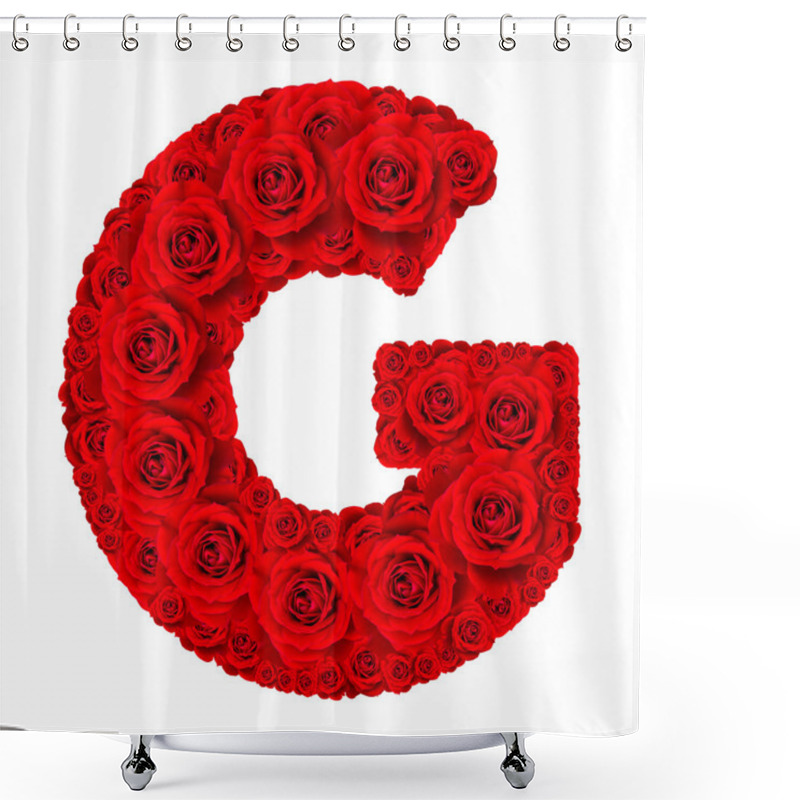 Personality  Rose Alphabet Set - Alphabet Capital Letter G Made From Red Rose Shower Curtains