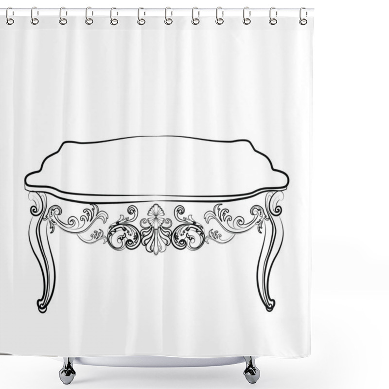 Personality  Royal Table In Baroque Rococo Style Shower Curtains