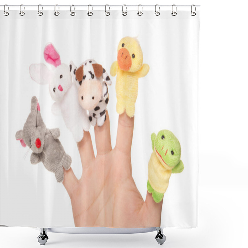 Personality  Five Animal Finger Puppets Shower Curtains