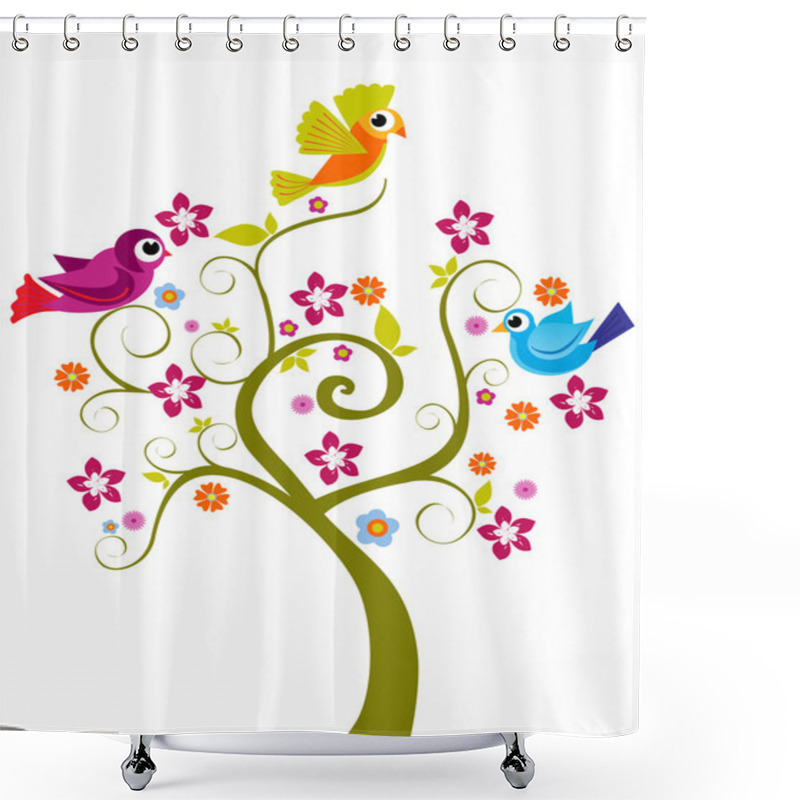 Personality  Vector Decor Tree Illustration Shower Curtains