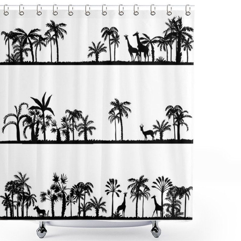 Personality  Set Of African Landscapes Shower Curtains