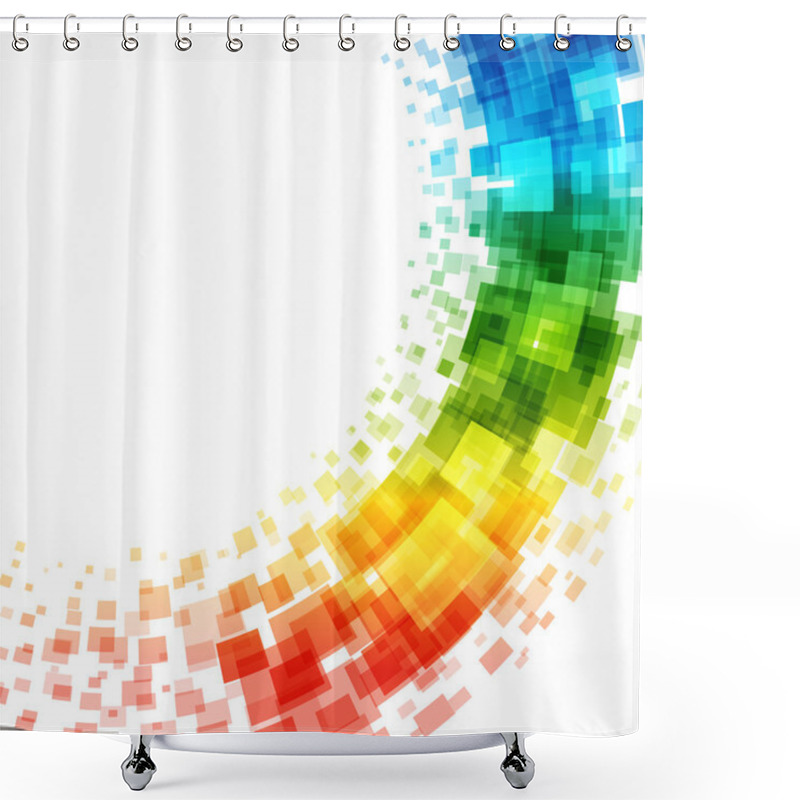 Personality  Abstract Geometric Squares Lines Vector Background. Shower Curtains