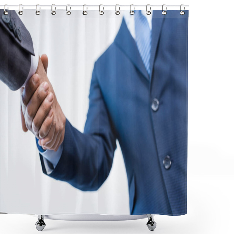 Personality  Businessmen Shaking Hands  Shower Curtains