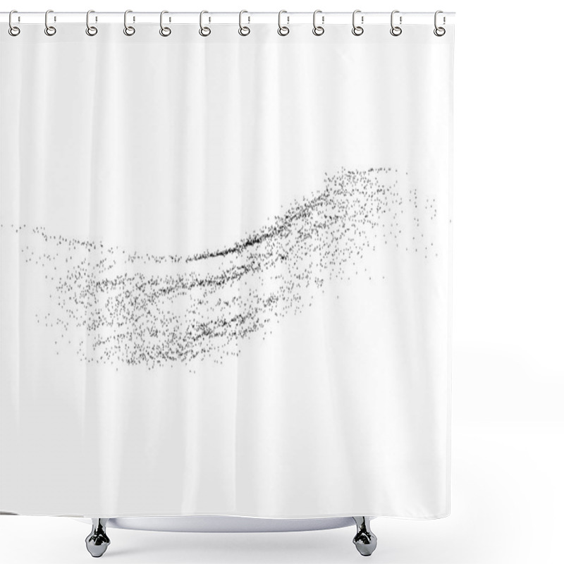 Personality  Black Grainy Texture Isolated On White. Shower Curtains