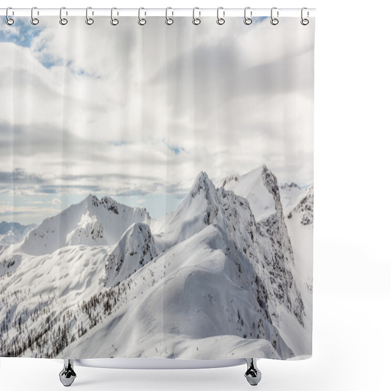 Personality  Snow Covered Mountain Ridge Shower Curtains