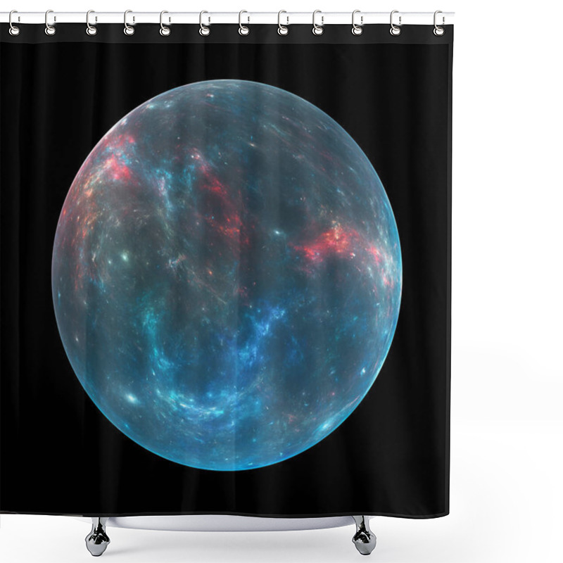 Personality  Vibrant Exoplanet, Computer Generated Abstract Background, 3D Rendering, Isolated On Blac Shower Curtains