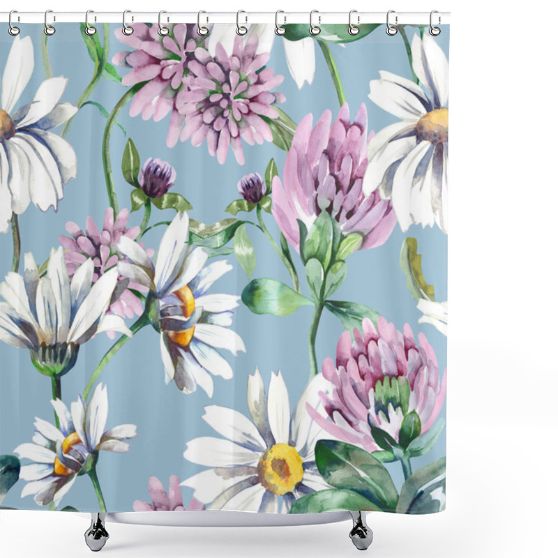 Personality  Summer Flowers Seamless Pattern Shower Curtains