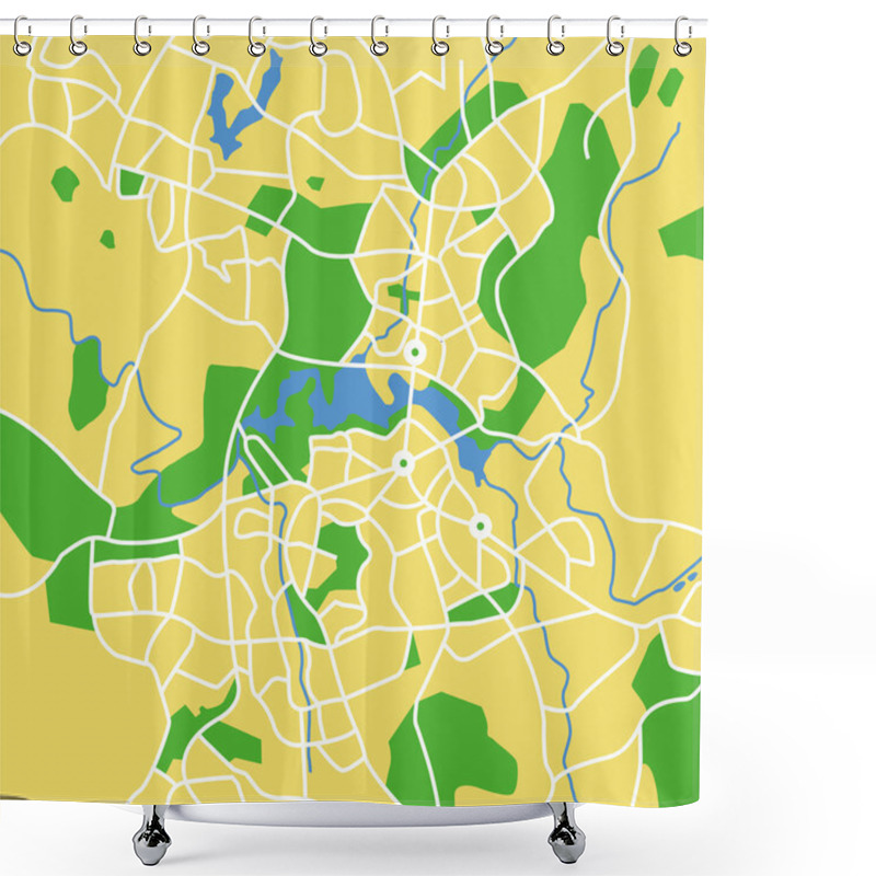 Personality  Vector Illustration Map Of Canberra Shower Curtains