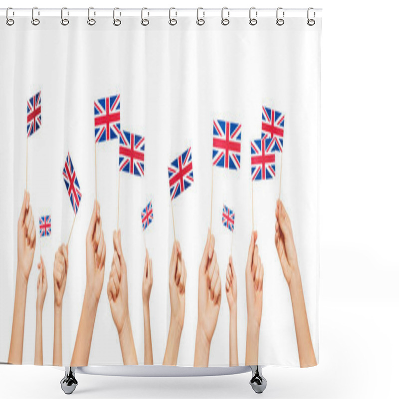 Personality  Hands Holding Flags Of Great Britain Shower Curtains