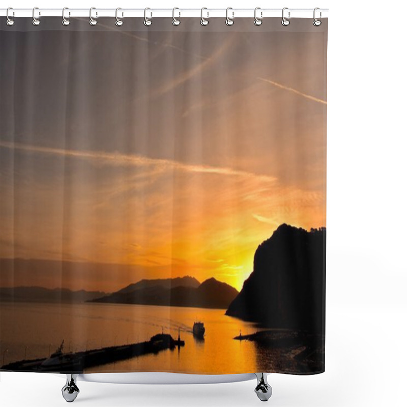 Personality  Sunset On Capri Island Shower Curtains