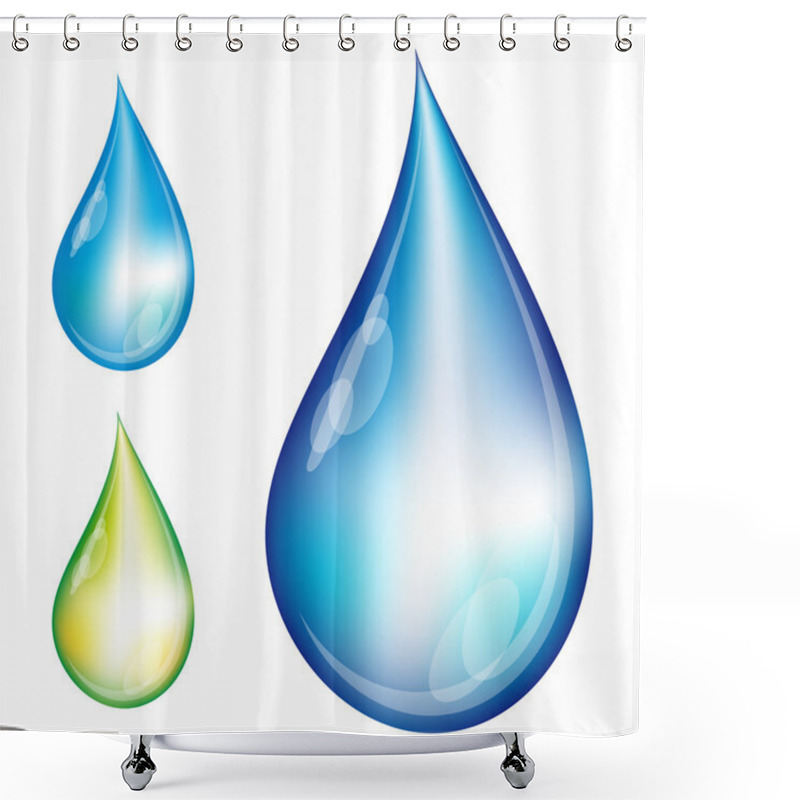 Personality  Set Of Water Drops. Shower Curtains